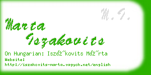 marta iszakovits business card